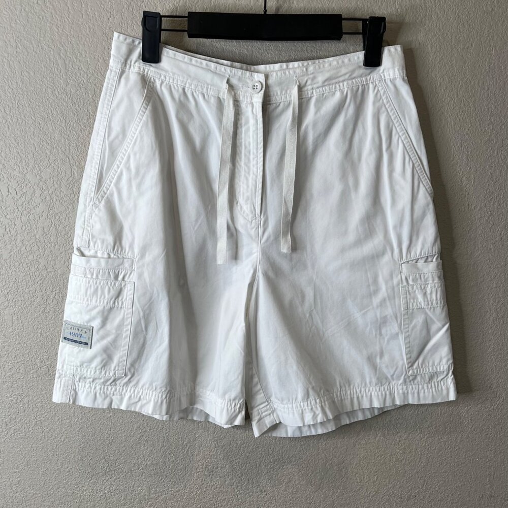 Lauren Ralph Lauren Womens White Cargo Shorts Size 4 100% Cotton Drawstring
